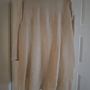 100% beige linen button down tunic.